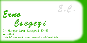erno csegezi business card